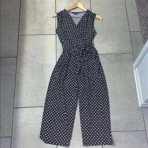 Polka Dot Midi Culotte Jumpsuit